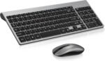 cimetech EasyTyping KF10 Wireless Keyboard and Mouse Combo - Grey | Slim Silent Computer Keyboard with Scissor Switch Keys, Compact Ambidextrous Mouse with Quiet Click, 2-In-1 USB Receiver - Image 2
