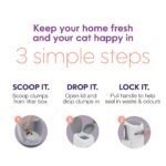 Litter Genie Style Cat Litter Disposal Pail with 14 ft Standard Refill | Odour-locking pail, holds up to 14 days of cat litter, and includes a Standard Refill lasting up to 2 months for 1 cat. - Image 6