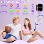 Fikami SmartWatch for Kids Girls Boys No APP/Phone Needed, 1.83" IP68 Waterproof Sport Kids Watch Pedometer, Heart Rate, Sleep Monitor, Step Counter, 12 Puzzle Games for Girls Boys Teens 6-16 (Purple) - Image 3