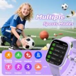 Fikami SmartWatch for Kids Girls Boys No APP/Phone Needed, 1.83" IP68 Waterproof Sport Kids Watch Pedometer, Heart Rate, Sleep Monitor, Step Counter, 12 Puzzle Games for Girls Boys Teens 6-16 (Purple) - Image 4