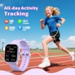 Fikami SmartWatch for Kids Girls Boys No APP/Phone Needed, 1.83" IP68 Waterproof Sport Kids Watch Pedometer, Heart Rate, Sleep Monitor, Step Counter, 12 Puzzle Games for Girls Boys Teens 6-16 (Purple) - Image 5