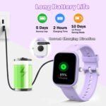 Fikami SmartWatch for Kids Girls Boys No APP/Phone Needed, 1.83" IP68 Waterproof Sport Kids Watch Pedometer, Heart Rate, Sleep Monitor, Step Counter, 12 Puzzle Games for Girls Boys Teens 6-16 (Purple) - Image 9