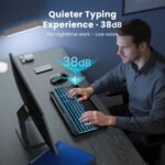 SABLUTE KM25Pro Wireless Keyboard and Mouse Combo, Rechargeable Backlit Full-Size Keyboard with Wrist Rest, Phone Holder & Quiet Keys, 2.4G USB-C/USB-A for Office, PC, Laptop, Mac (Black) - Image 5