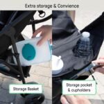 Summer Infant, 3D Mini Convenience Stroller Lightweight Stroller with Compact Fold MultiPosition Recline Canopy with Pop Out Sun Visor and More Umbrella Stroller for Travel and More, Gray - Image 6