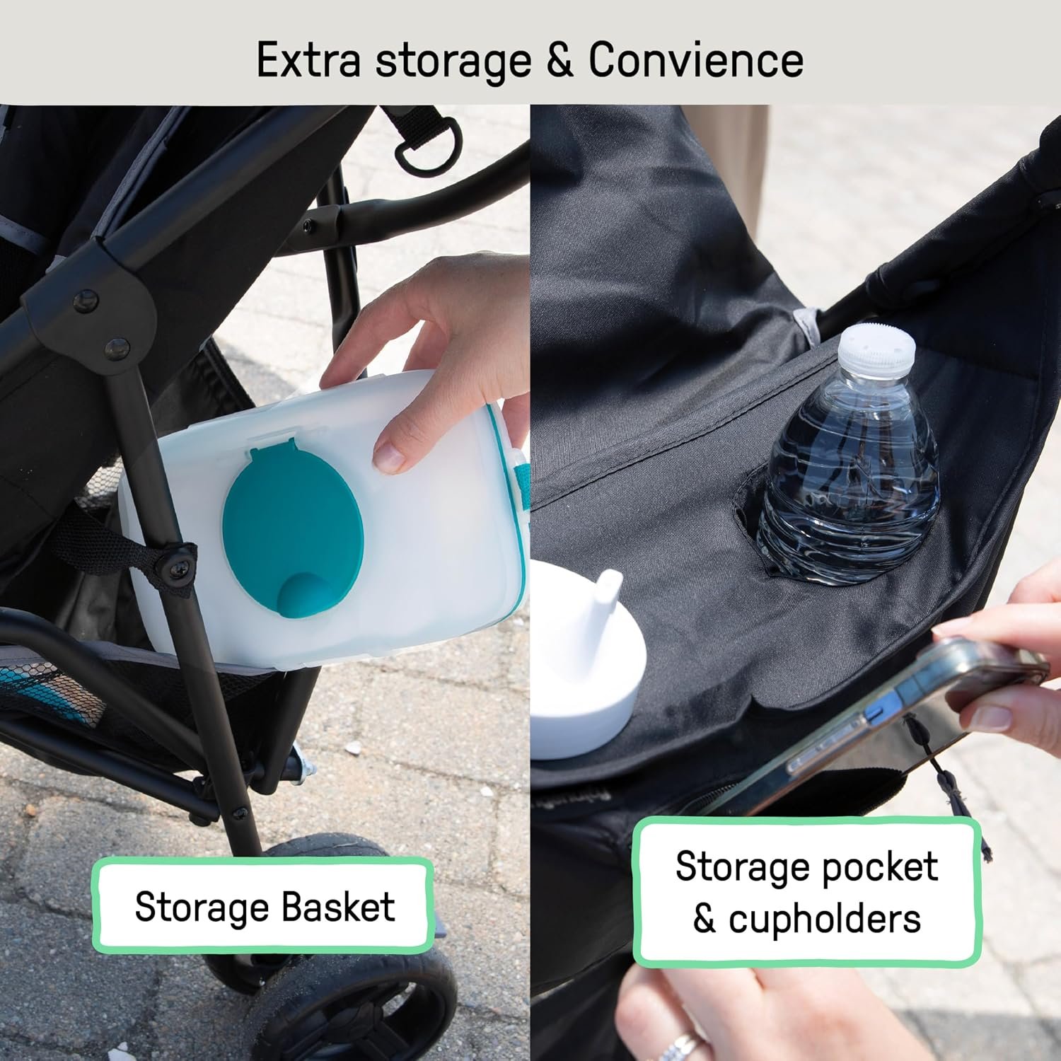 Summer Infant, 3D Mini Convenience Stroller Lightweight Stroller with Compact Fold MultiPosition Recline Canopy with Pop Out Sun Visor and More Umbrella Stroller for Travel and More, Gray - Image 6