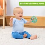 Bright Starts Oball Easy-Grasp Baby Rattle Ball in Teal, Ages Newborn and Up, Unisex, 4 Inches - Image 4