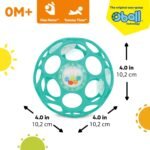 Bright Starts Oball Easy-Grasp Baby Rattle Ball in Teal, Ages Newborn and Up, Unisex, 4 Inches - Image 9