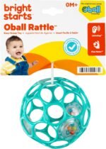 Bright Starts Oball Easy-Grasp Baby Rattle Ball in Teal, Ages Newborn and Up, Unisex, 4 Inches - Image 10