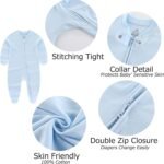 MAMIMAKA Baby Boy Girls Clothes 2-Way Zip Footed Bodysuit Long Sleeve 3-Pack Outfits 100% Cotton - Image 4