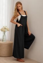 IWOLLENCE Jumpsuit for Women Wide Leg Overall Women's Dungarees with Adjustable Straps and Pockets Maternity Jumpsuit - Image 5