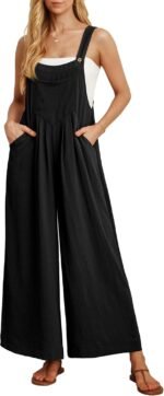 IWOLLENCE Jumpsuit for Women Wide Leg Overall Women's Dungarees with Adjustable Straps and Pockets Maternity Jumpsuit - Image 2