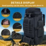 Hiking Backpack, 80L Camping Backpack, Waterproof Large Outdoor Sport Travel Daypack MOLLE Rucksack for Men Women - Image 4