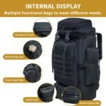 Hiking Backpack, 80L Camping Backpack, Waterproof Large Outdoor Sport Travel Daypack MOLLE Rucksack for Men Women - Image 6