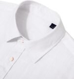 Men's Linen Shirt Short Sleeve Casual Lightweight Button Down Beach Summer - Image 3