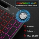 BlueFinger Wireless Keyboard and Mouse- RGB Backlit Ergonomic Rechargeable Keyboard with Wrist Rest, Phone Holder, Light Up Silient Keyboard with Mouse for Computer Laptop Mac - Image 5