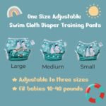 KaWaii Baby Reusable Swim Cloth Diaper Adjustable Swim Pants for Boys & Girls, Size Infants and Toddlers, One Size (Apple Cheek) - Image 3
