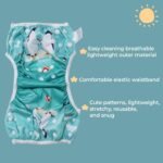 KaWaii Baby Reusable Swim Cloth Diaper Adjustable Swim Pants for Boys & Girls, Size Infants and Toddlers, One Size (Apple Cheek) - Image 4