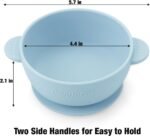PandaEar 3 Pack Silicone Baby Bowls with Suction| Stay Put Suction Bowls for Babies Kids Toddlers Infants| Large Cup Base| Food Grade Soft Safe BPA-Free (Brown/Blue/Green) - Image 4