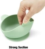 PandaEar 3 Pack Silicone Baby Bowls with Suction| Stay Put Suction Bowls for Babies Kids Toddlers Infants| Large Cup Base| Food Grade Soft Safe BPA-Free (Brown/Blue/Green) - Image 5