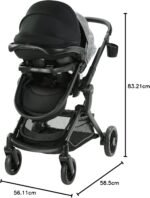 Graco Modes Nest Travel System, 3-in-1 Baby Stroller and Car Seat Combo with SnugRide SnugLock 35 Elite Infant Car Seat, Rear-Facing from 1.8-16 kg (4-35 lb), Nico - Image 8