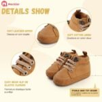 Meckior Infant Baby Boys Girls Walking Shoes Toddler Non Slip Rubber Sole Sneakers Soft Casual PU Leather Moccasins Prewalkers Crib Shoe First Walking Shoes 3-18 Months - Image 5