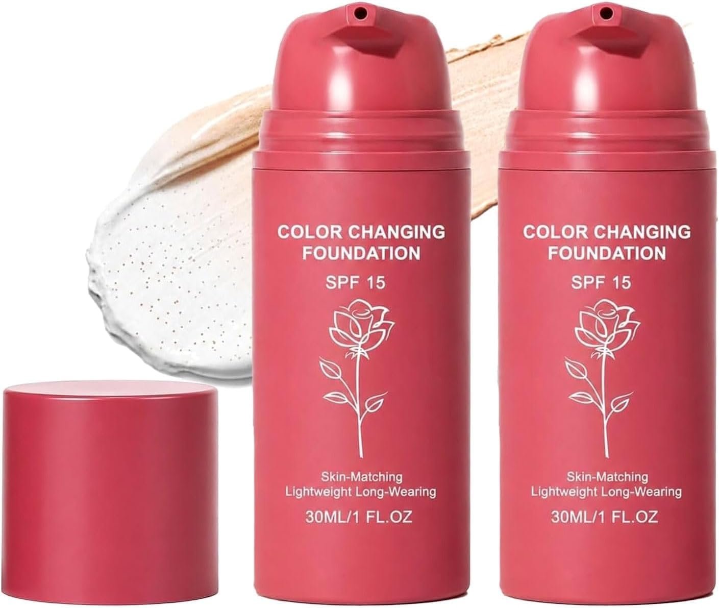 Color Changing Foundation, Foundation Korean Skin Tone Adapting Liquid Foundations, Moisturizing, Natural Finish Cover for All Skin Tones (2PCS) Color Changing Foundation, Foundation Korean Skin Tone Adapting Liquid Foundations, Moisturizing, Natural Finish Cover for All Skin Tones (2PCS)