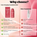 Color Changing Foundation, Foundation Korean Skin Tone Adapting Liquid Foundations, Moisturizing, Natural Finish Cover for All Skin Tones (2PCS) - Image 5