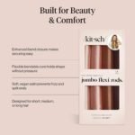 Kitsch Satin Flexi Rod Heatless Hair Curler Set 4pcs - Rosewood - Image 3