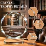 Custom K9 Crystal Award Trophy with Company Logo, Text & Employee Name, Personalized Corporate Recognition Award for Employee Appreciation, Years of Service Awards & Business Events - Image 4