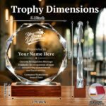 Custom K9 Crystal Award Trophy with Company Logo, Text & Employee Name, Personalized Corporate Recognition Award for Employee Appreciation, Years of Service Awards & Business Events - Image 5