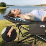 Overmont Camping Cot with Cushion and Pillow - Image 4