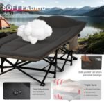 Overmont Camping Cot with Cushion and Pillow - Image 5
