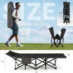 Overmont Camping Cot with Cushion and Pillow - Image 6