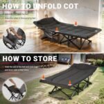 Overmont Camping Cot with Cushion and Pillow - Image 7