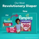 Pampers Diapers - Cruisers 360° - Size 4, up to 100% Leakproof Fit, Designed for Active Babies, Pull On Diaper, EZ Off Tabs Designed for Easy Changes, 1 Pack (Count of 108) - Image 5