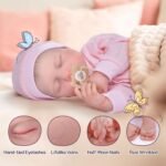JIZHI Lifelike Reborn Baby Dolls - 18 inch Soft Body Realistic Newborn Baby Dolls American Sleeping Girl Dolls with Clothes and Toy Accessories Gift for Kids Age 3+ - Image 3