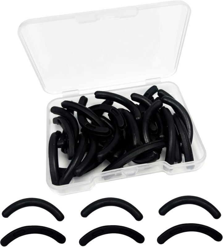 30 PCS Eyelash Curler Refills, Black Silicone Lash Replacement Refill