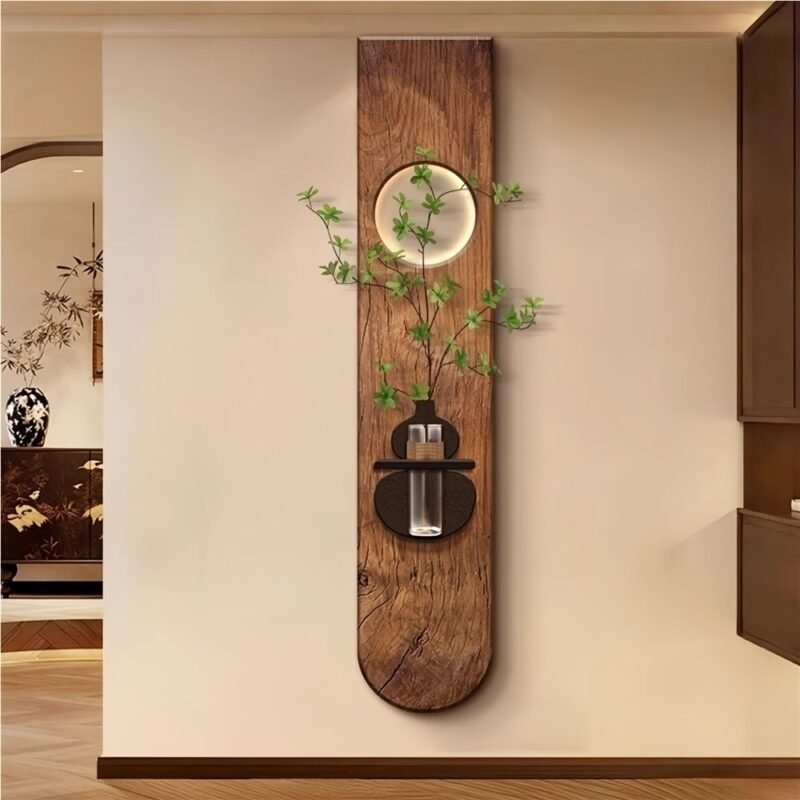 3D Wall Art Hanging Vase Decor with Glass Vase & Faux Plants, Floral Wall Decoration for Living Room, Bedroom, Entryway, Modern Home Decor Accent