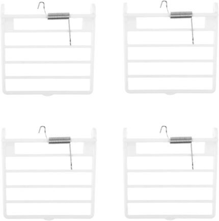 4PCS Birdcage Door Pet Replacement – Durable Plastic White Pigeon Cage Doors with Self-Closing Springs for Bird Aviaries & Pet Cages