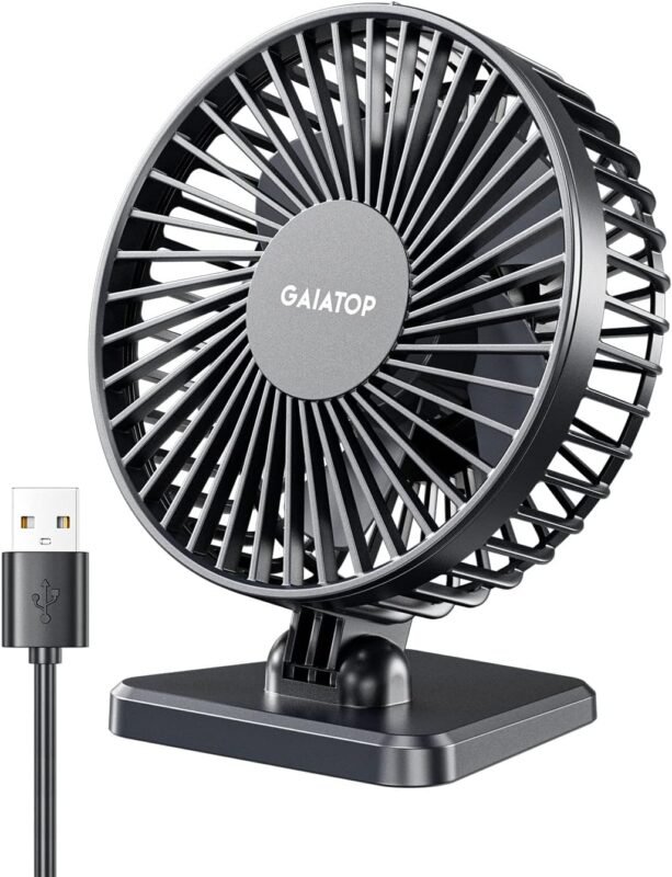 Gaiatop USB Desk Fan, Personal Portable Quiet Small Table Desktop fan