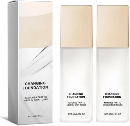 Hydrating Liquid Foundation, Color Changing for Mature Skin.，2pcs