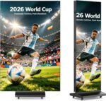 MWE 90 Inch Tri-Fold LED Poster Screen with Flight Case, P1.86 Dual-Sided LED Digital Signage Display, Spliceable Advertising Display Kiosk with Publishing System, Video Wall for Events and Rentals