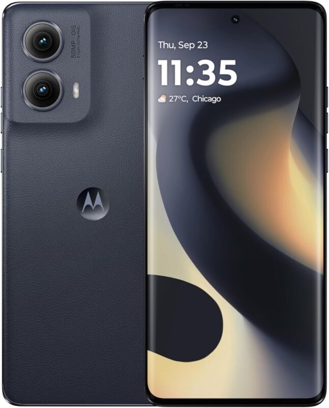 Motorola Edge 5G (2024) (256GB+8GB RAM) 6.6″ P-OLED 144Hz Display, 50MP Camera, 5000mAh Battery, Unlocked Midnight Blue (Renewed)