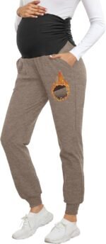 PARNIXS Maternity Two-Piece Set Basic Stretch Design with Pockets Soft Leggings for Active Moms Yoga Pants – Year-Round Wear