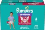 Pampers Diapers - Cruisers 360° - Size 4, up to 100% Leakproof Fit, Designed for Active Babies, Pull On Diaper, EZ Off Tabs Designed for Easy Changes, 1 Pack (Count of 108) - Image 2