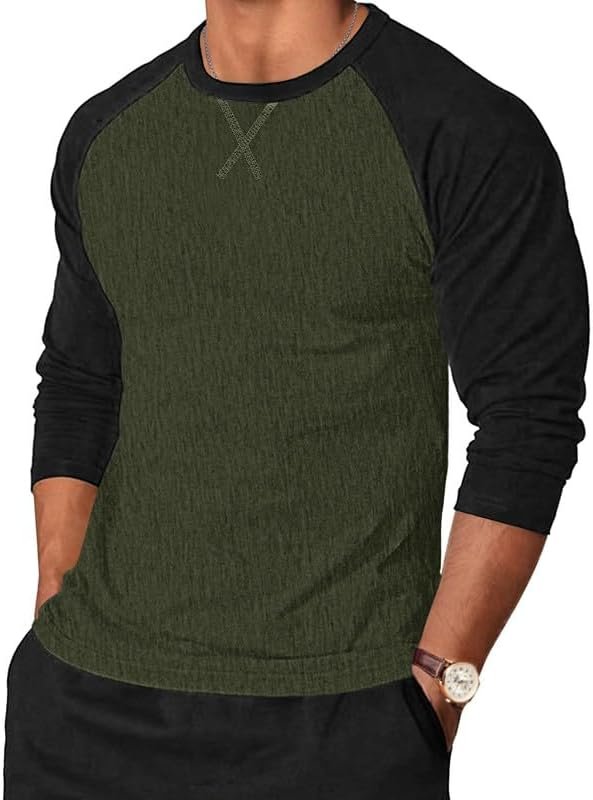 TARAINYA Men’s Cotton Crewneck Long Sleeve Casual T-Shirt